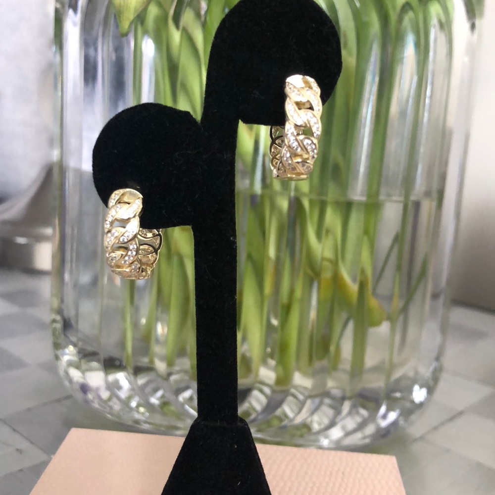 14k gold over sterling silver earnings w/  cz’s